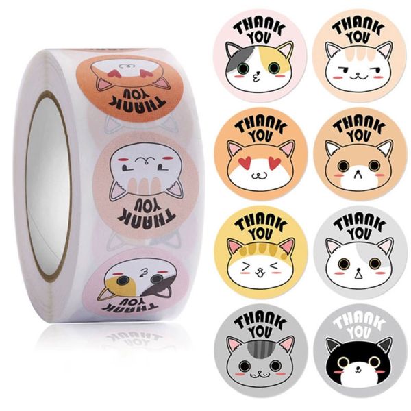 Reusable Cute UV Round Gift Thank You Teacher Labels Sun Rainbow Cloud Design