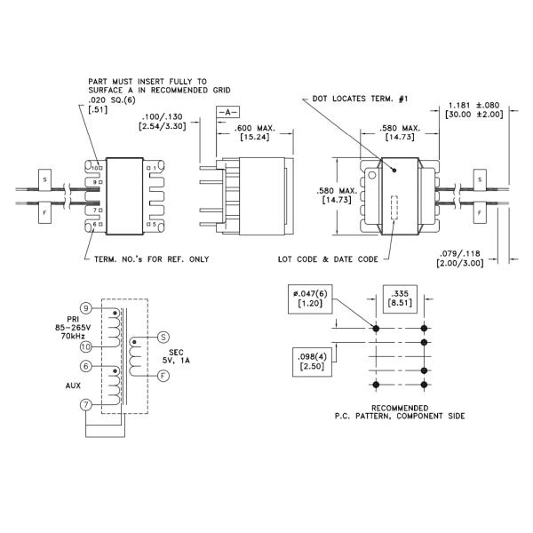 OLTI Offline Flyback Transformers for Texas Instruments 750341928