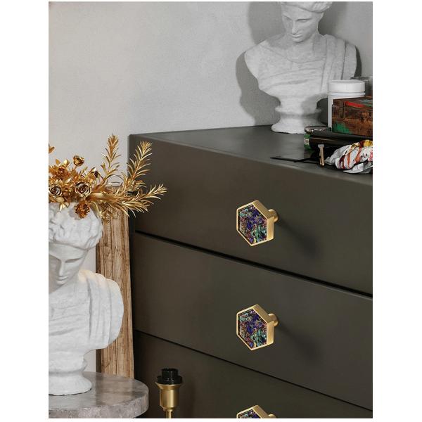30mm Zinc Alloy Hexagon Knobs Handles Cabinet Pulls For Home Decoration