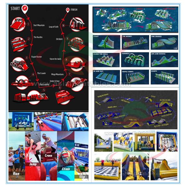 Giant Inflatable Obstacle Challenges Extreme Insane Inflatable 5k Run Race