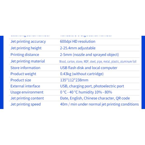 600DPI 25.4mm Smart Handheld Portable Batch Coding Machine Inkjet Printer