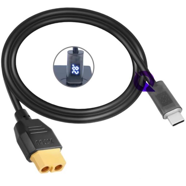 140 Watts USB Type C Male to XT60 Female Charging Cable 100cm for Drone Model