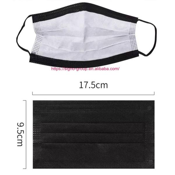 Black earloop Disposable Protective Face Mask 50pcs/box Anti Pollution