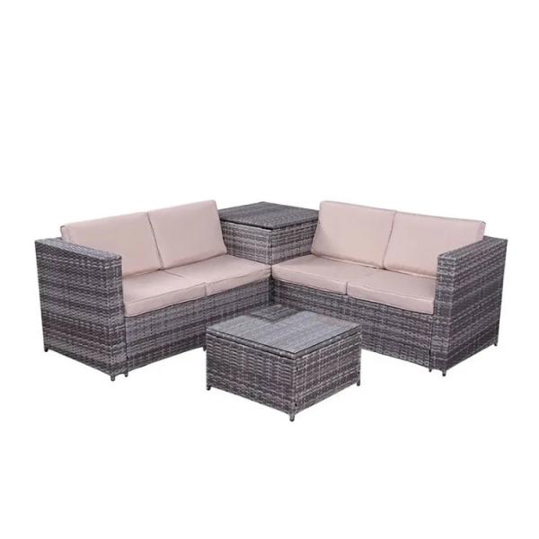 52.3 Inch Garden Outdoor Corner Sofa Set Waterproof Polyester