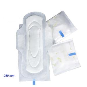 China 150mm Sofy Regular Sanitary Napkin Pads White Cotton Top Sheet Individual Wrap on sale