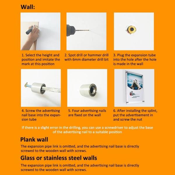 Custom Size A3 Wall Mounted Document Holder Transparent Acrylic Billboard ODM