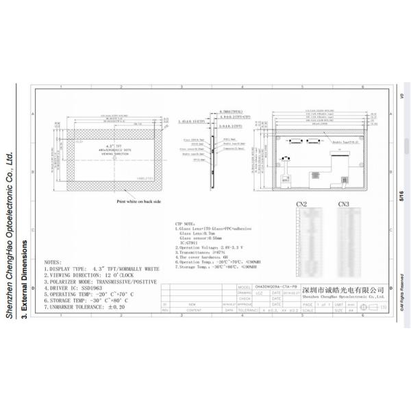 480x272 Touch LCD Display 4.3 Inch Small LCD Touch Screen With MCU Interface