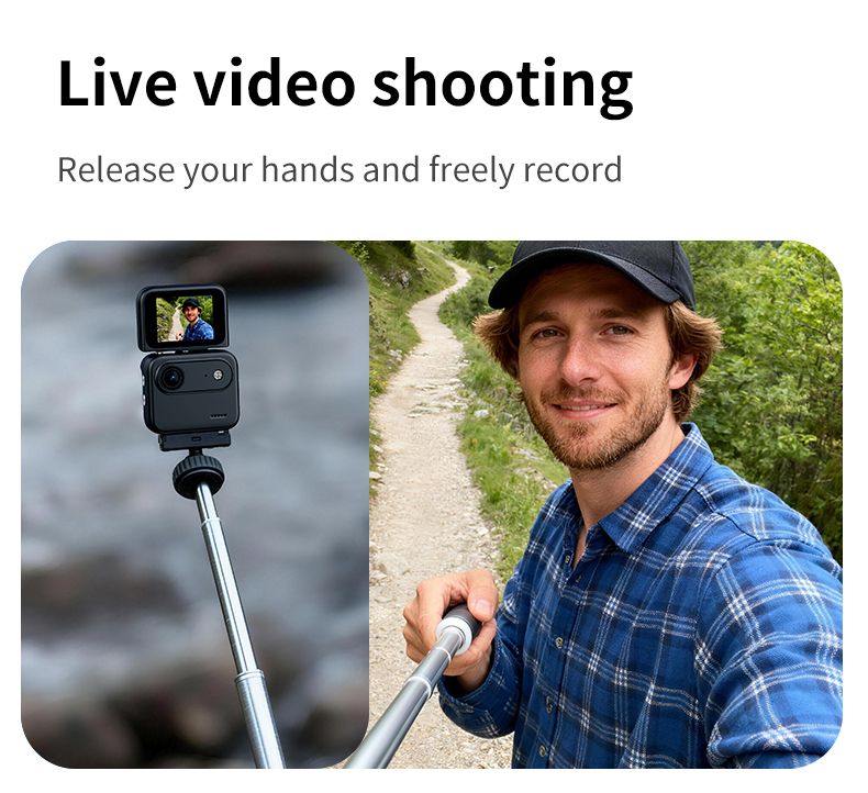 720P Mini Action Camera Reversible Flip Screen 143 Wide Angle Stabilization 30m Waterproof MicroSD Vlogging Cycling Hiking