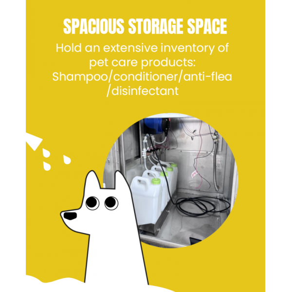 Self Service Cat Washing Machine Featuring Cleaning and Multiple Liquid Dispensers Ideal for Pet Grooming Stations