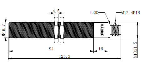 KUS3000 M18 Compact Housing Ultrasonic Proximity Sensor High Repeatability with Protection class IP65
