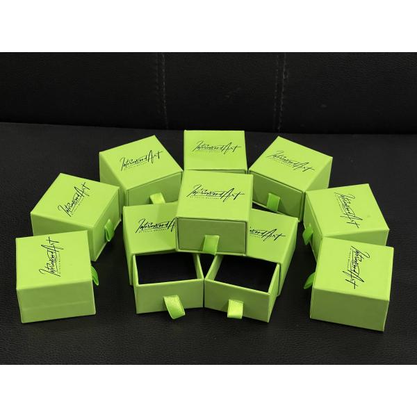 Customized Green Paper Drawer Ring Box
