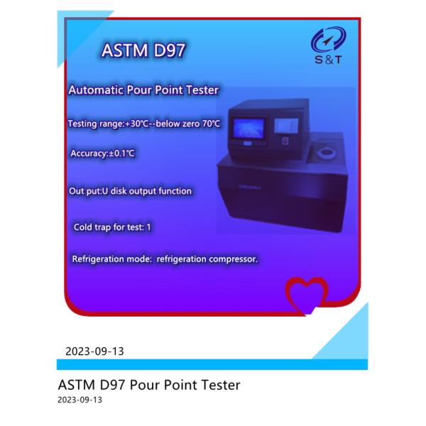 Oil Automatic Pour Point Tester Lube Oil Testing Equipmen ASTM D97