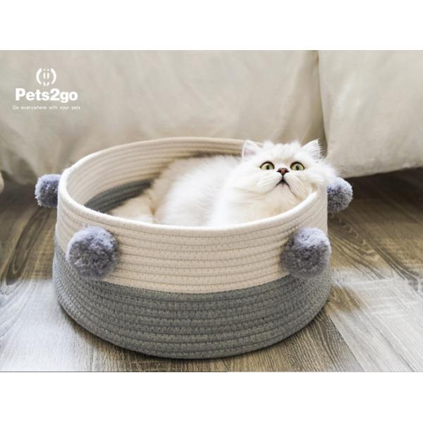 Customized Logo 0.9kg 42*16CM Round Cat Bed