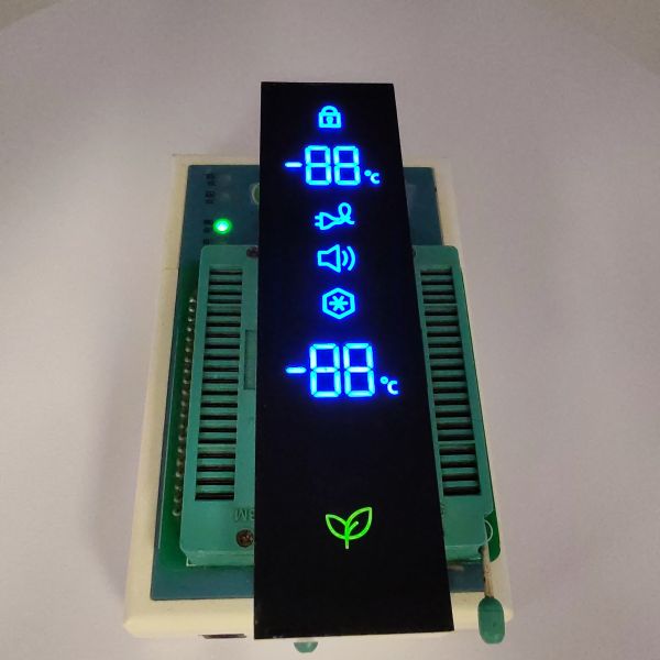 Ultra Blue/Green Common Cathode 7-Segment LED Display for Refrigerator Controllers