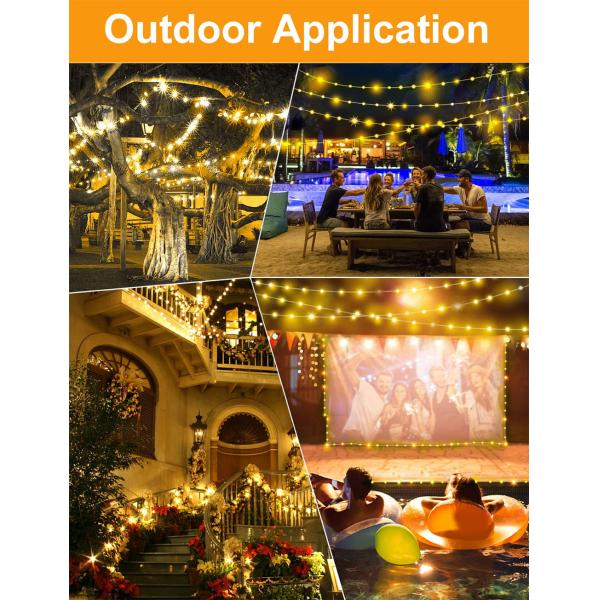 100pcs LED Christmas Decoration Lights Outdoor Use Leather String
