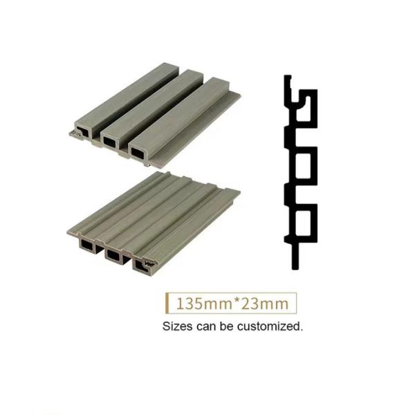 23x135mm WPC Cladding Panel Wood Plastic Composite Fluted Plank Brown