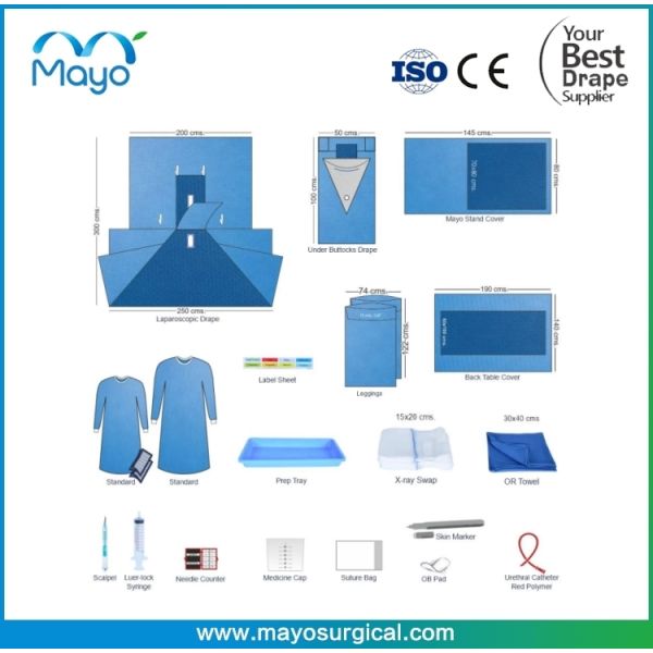 Complex Material AAMI Level 4 Surgical Laparoscopy Pack with gown
