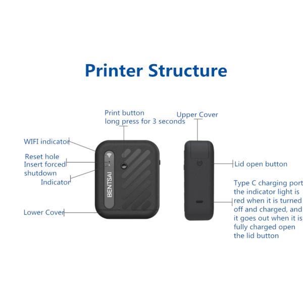 Professional Mini Handheld Production Date Inkjet Printer with 97x70x45mm Dimensions