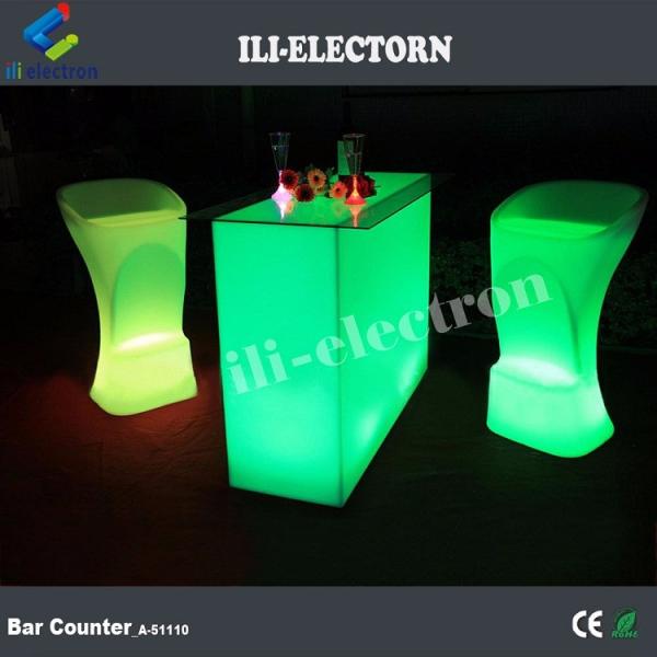 Rectangle Illuminated Bar Table Waterproof For Outdoor Garden