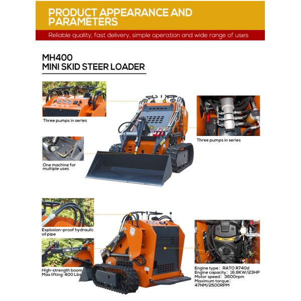 Wholesale CE/Epa Engine Mini Skid Steer Loader Bucket Crawler Skid Steer Loader