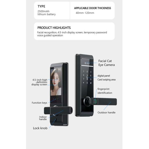 Qleung S810max Smart Home Lock With Card Code Key Fingerprint Palm Password Multi-unlock Ways