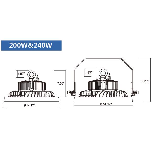 Outside IP66 Smd UFO Led Warehouse Lighting High Bay 200w