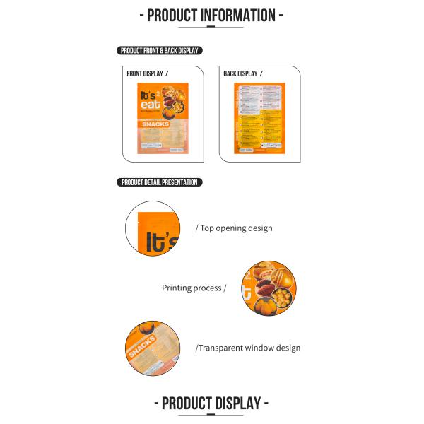 Custom Printed Bakery Bread Packaging Bag LDPE Plastic Bread Packaging Pouch With Clear Window