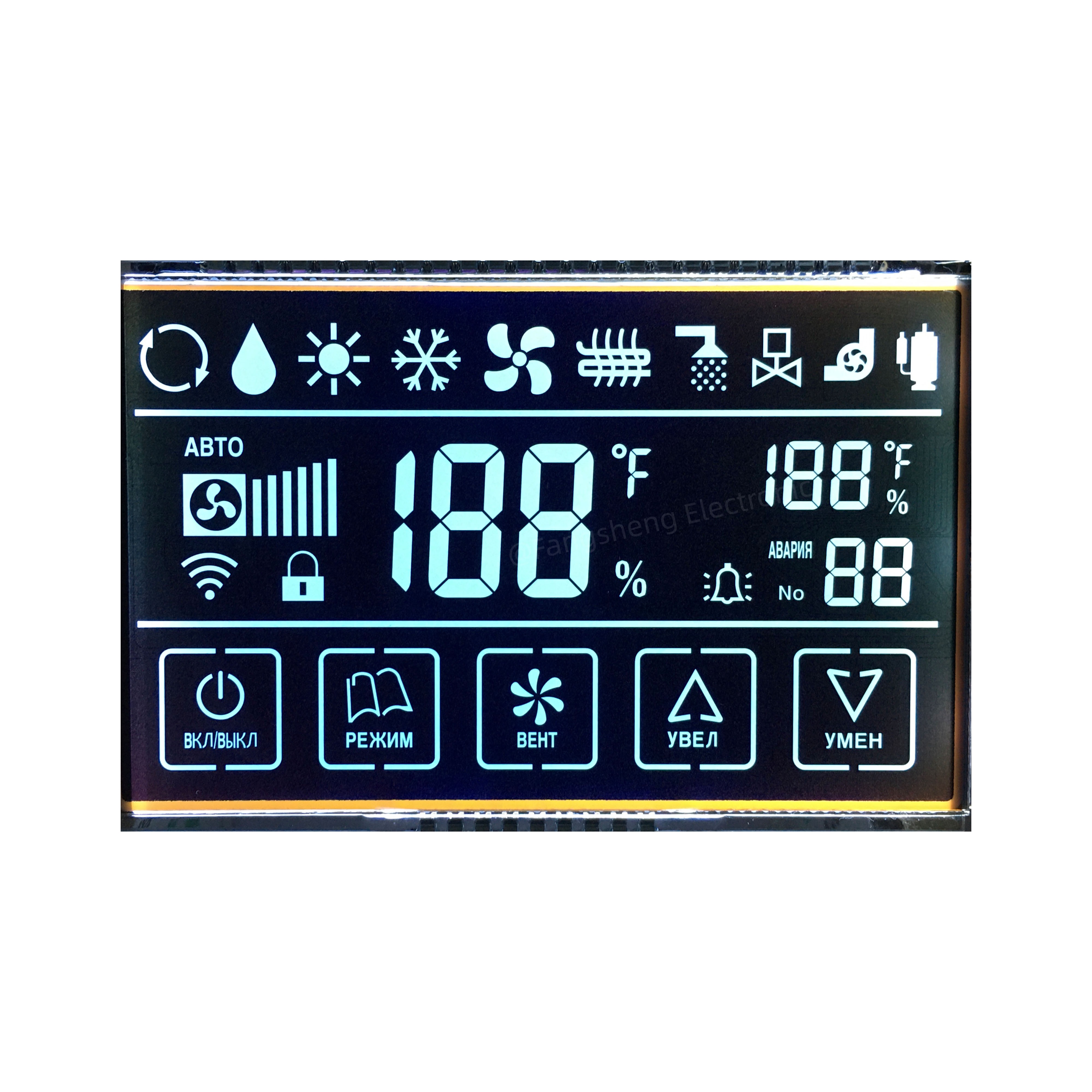 Custom DFSTN LCD Display for Temperature Controller | Segment LCD Manufacturer & Custom LCD Display