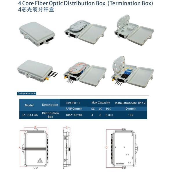FTTH Indoor Dustproof Fiber Optic Termination Box Wall Mounted