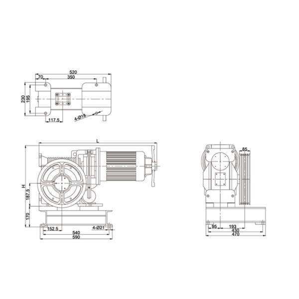 1.5m/S 630kg Load VVVF Traction Machine For Passenger Elevator Lift