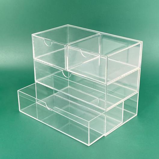 Custom Multi-layer Drawer Type Transparent Acrylic Storage Box Plastic Office Organizer for Magnetic Card Makeup Jewelry Storage