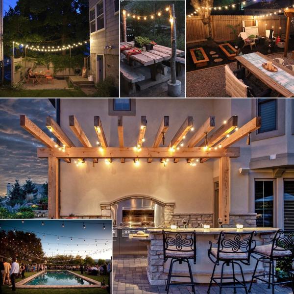Commercial Grade 48ft 24 Bulbs Waterproof LED String Lights