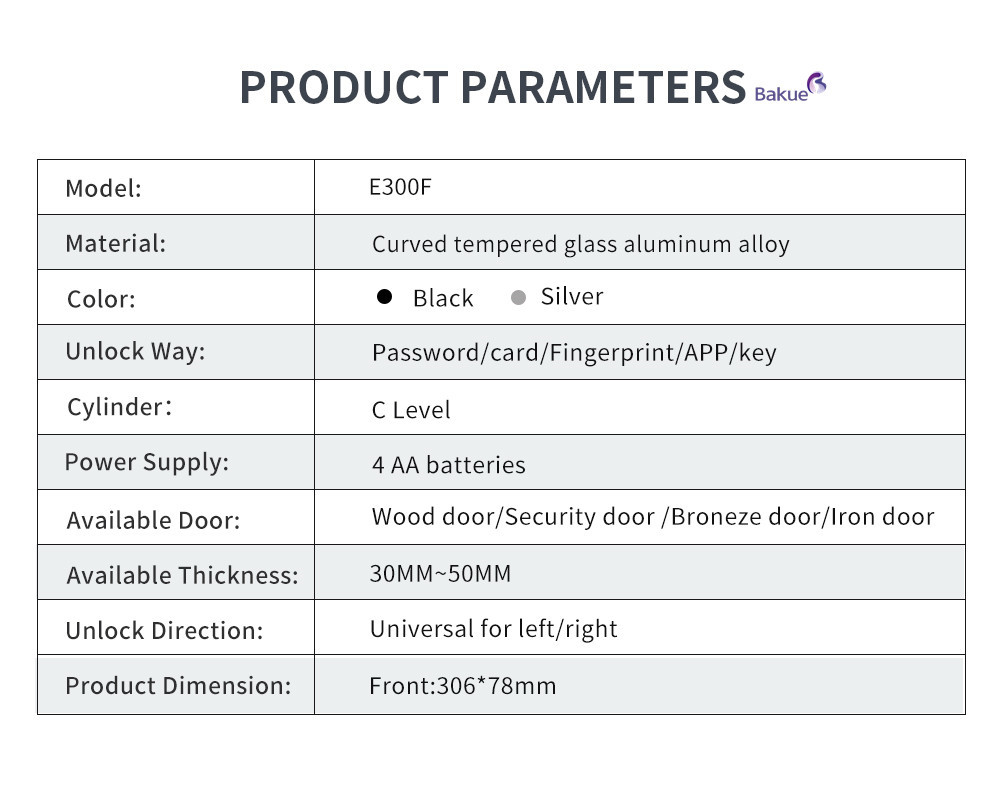 Remote Control Via Gateway APP Card Code Bluetooth WiFi Mechanical Key Controller Type Apartment Door Lock Fire Rated 60min CE Certification