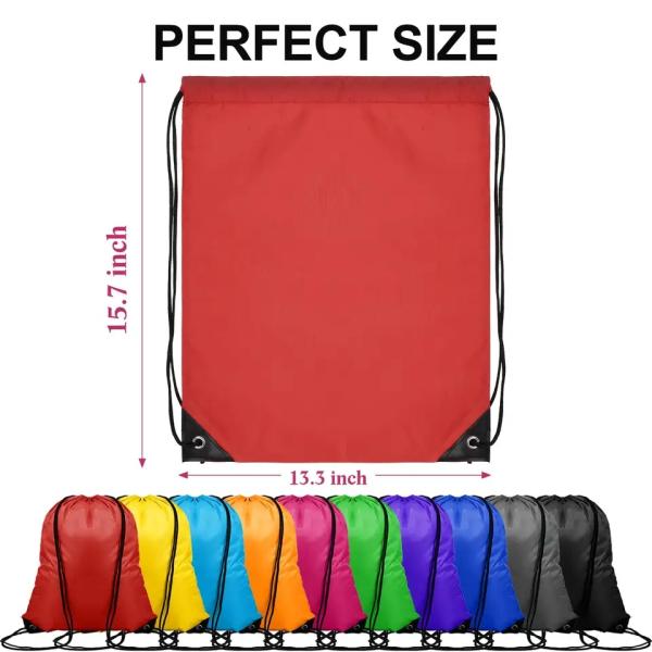 String Closure Nylon Polyester Geometric Pattern Drawstring Backpack for Gym and Traveling
