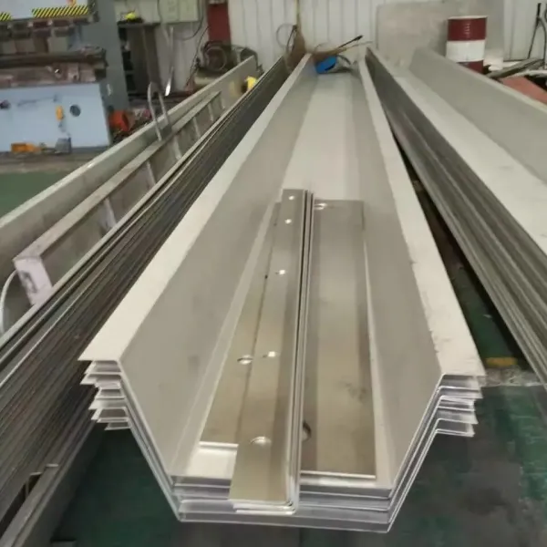 Stainless steel gutter installation example