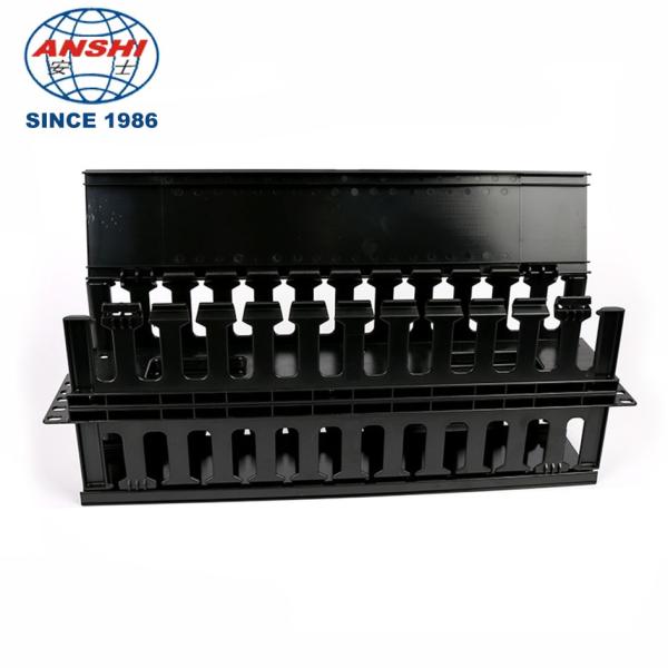 1U 19 Inch Plastic Double Sided Cable Manager ABS Material