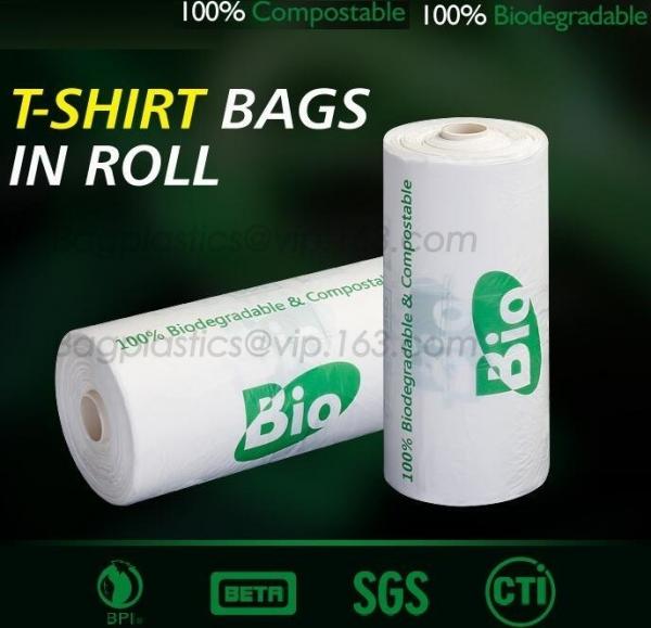 Buy PBAT+PLA 100% compostable bio degradable vest shopping bags, Carrier Small Compostable 100% Oxo Biodegradable Plastic Ba at wholesale prices