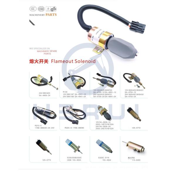 24V Shutoff Solenoid Valve 155-4652 1554652 For E320B E325B E325C E325CL