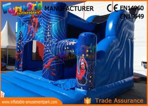 Quality Bule Commercial Inflatable Slide / Castillos Hinchables Spiderman Jumping Castle for sale