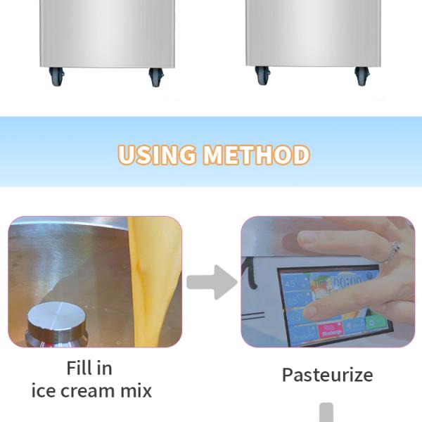 Pasteurized Hard Ice Cream Machine Pasteurizer Gelato Batch Freezer Heat and Freeze Combined Italian Ice Machine