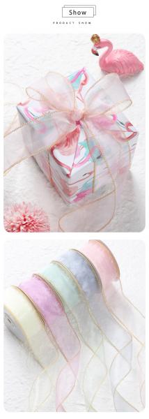 Factory wholesale high quality florist sheer organza ribbon with satin edge