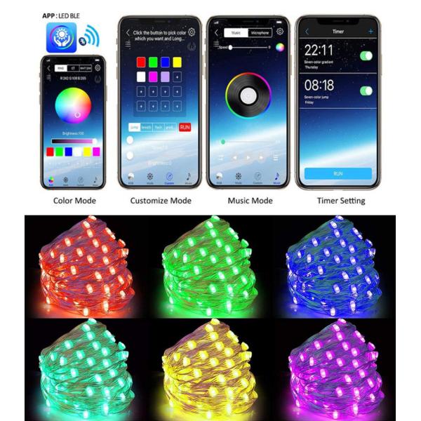 IP65 USB 6lm Solar Decorative Lights Solar Powered String Garden Lights