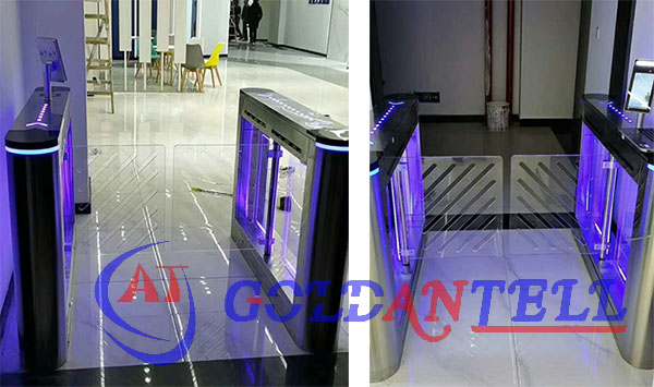 Face Recognition Glass Flap 2.2m Swing Barrier Gate