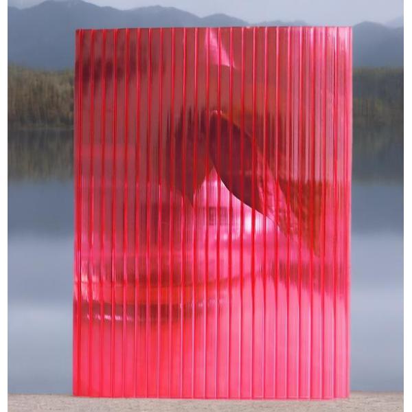 8mm Red Polycarbonate Hollow Sheet Lightweight Durable Versatile In Construction