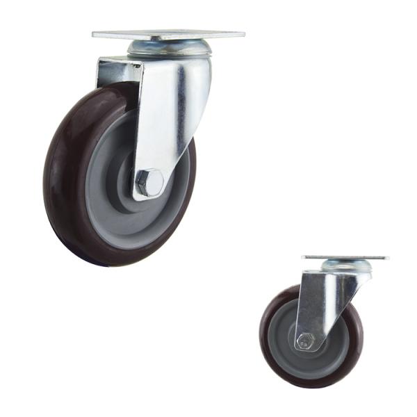 125mm Wheel 286lbs Capacity PU Fixed Medium Duty Casters