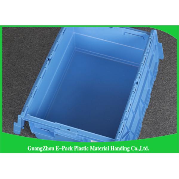 Foldable Large Distribution Plastic Attached Lid Containers Environmental Protection Blue