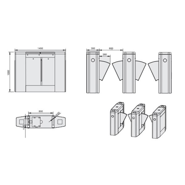 Oudoor Barcode Versatile Auto Reset Flap One-way Direction Self-checking Swing Arm Barrier