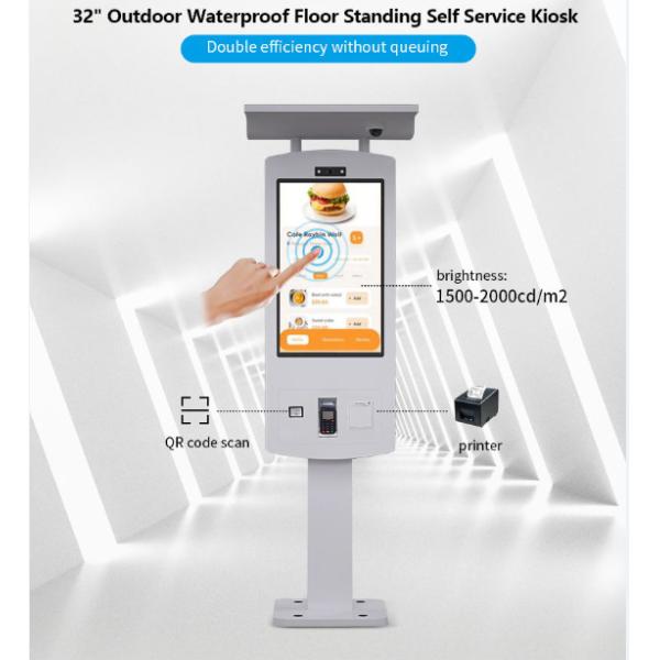 Palmprint Reader Android 10.0 IP65 Touch Screen Mcdonalds Self Service Order Machine Google Smart Tap