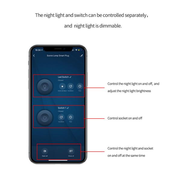 GDKES Wi-Fi 16A US Smart Plug with Dimmable Night Light