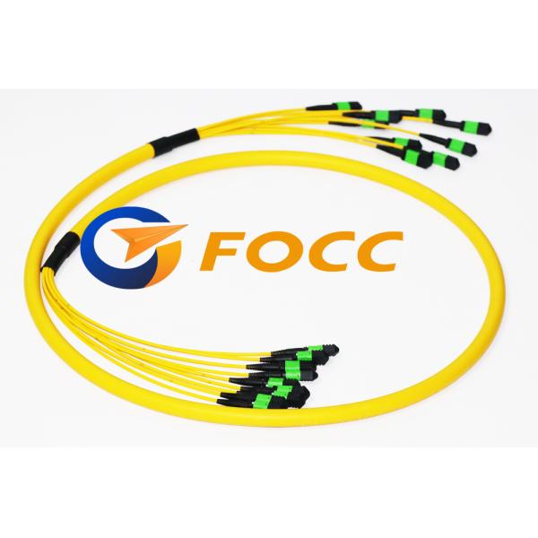 15.0mm Singlemode Yellow Jacket MTP/MPO Fiber Breakout Cable Assemsblies
